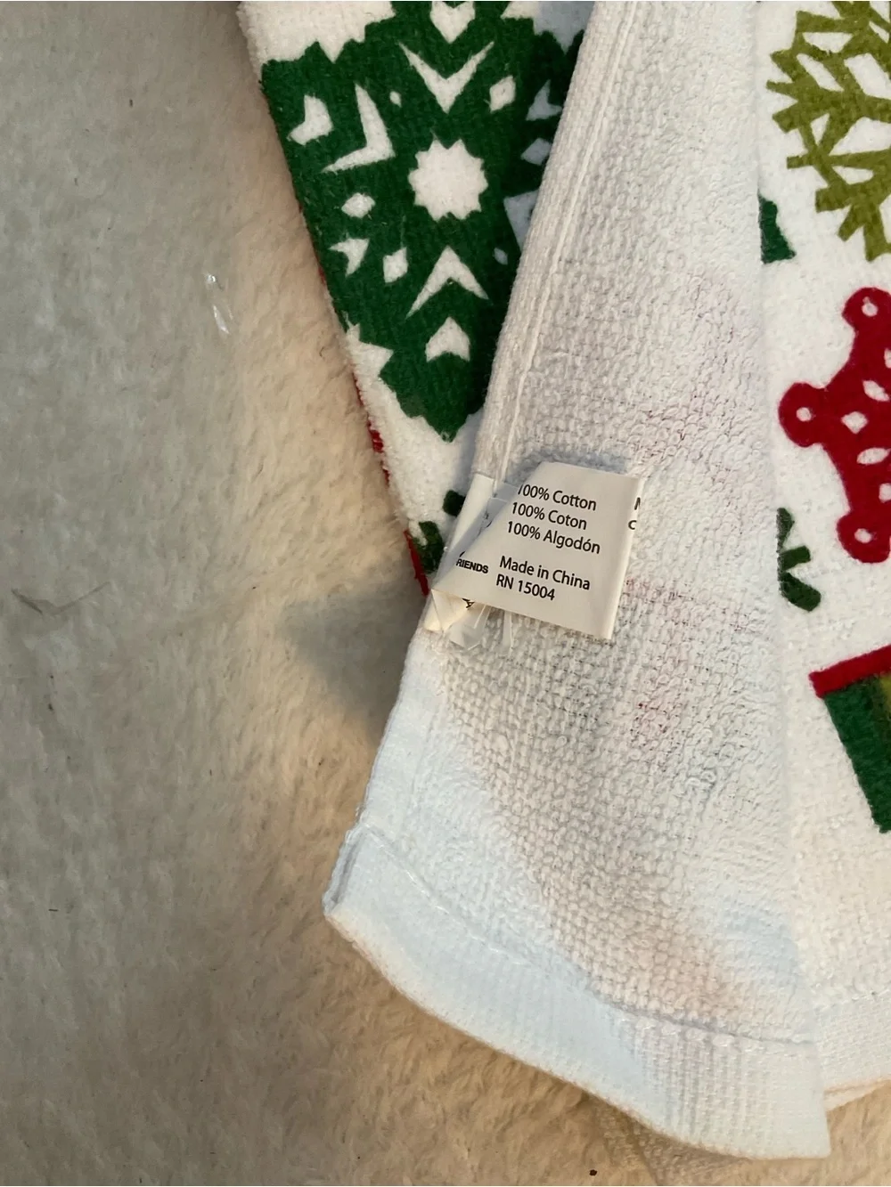Holiday Snowflake Kitchen Towel - Red & Green